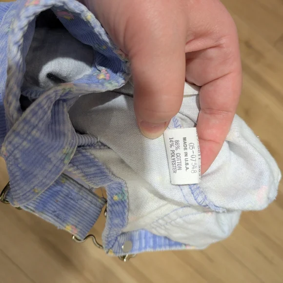 VINTAGE Osh-kosh Floral Overalls - Paper Tag - Picture 5 of 6